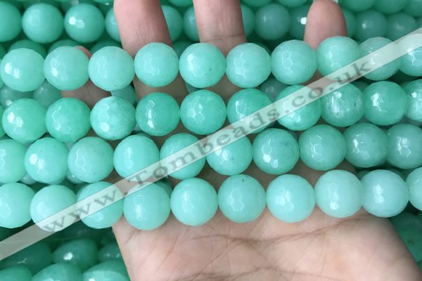 CEQ314 15.5 inches 12mm faceted round green sponge quartz beads