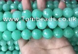 CEQ316 15.5 inches 16mm faceted round green sponge quartz beads