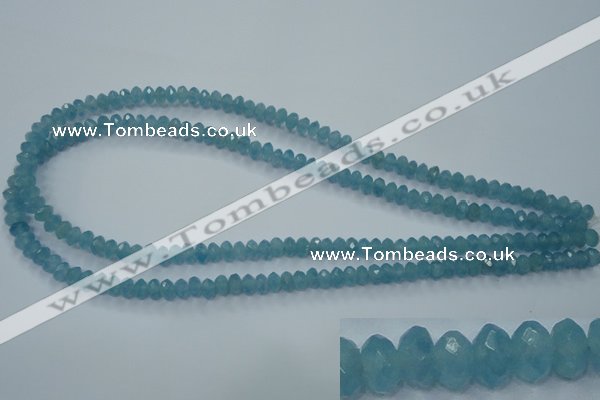 CEQ32 15.5 inches 4*6mm faceted rondelle blue sponge quartz beads