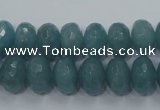 CEQ35 15.5 inches 8*12mm faceted rondelle blue sponge quartz beads