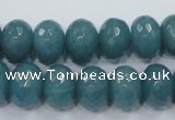 CEQ36 15.5 inches 10*14mm faceted rondelle blue sponge quartz beads