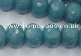 CEQ37 15.5 inches 12*16mm faceted rondelle blue sponge quartz beads