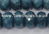 CEQ38 15.5 inches 13*18mm faceted rondelle blue sponge quartz beads