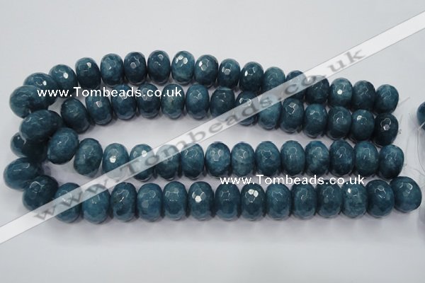 CEQ38 15.5 inches 13*18mm faceted rondelle blue sponge quartz beads