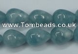 CEQ46 15.5 inches 12*16mm teardrop blue sponge quartz beads