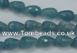 CEQ50 15.5 inches 8*12mm faceted teardrop blue sponge quartz beads