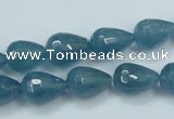 CEQ51 15.5 inches 10*14mm faceted teardrop blue sponge quartz beads