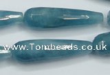 CEQ56 15.5 inches 12*40mm faceted teardrop blue sponge quartz beads