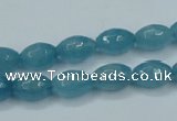 CEQ71 15.5 inches 8*12mm faceted rice blue sponge quartz beads