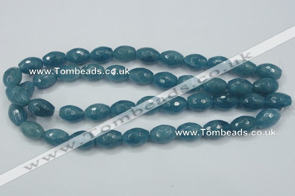 CEQ74 15.5 inches 13*18mm faceted rice blue sponge quartz beads