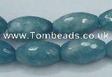 CEQ76 15.5 inches 13*23mm faceted rice blue sponge quartz beads