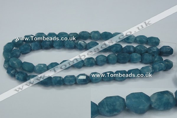 CEQ86 15.5 inches 11*14mm faceted nuggets blue sponge quartz beads