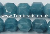 CEQ88 15.5 inches 16*17mm faceted nuggets blue sponge quartz beads