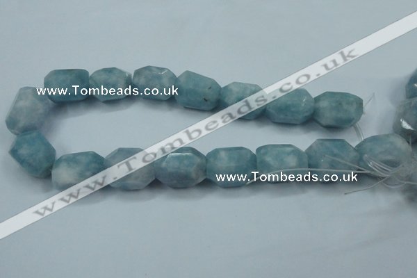 CEQ90 15.5 inches 18*25mm faceted nuggets blue sponge quartz beads