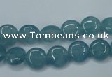 CEQ92 15.5 inches 10mm flat round blue sponge quartz beads