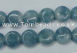 CEQ93 15.5 inches 12mm flat round blue sponge quartz beads