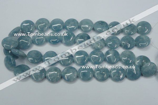 CEQ97 15.5 inches 20mm flat round blue sponge quartz beads