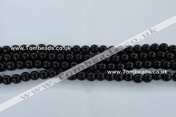 CEY02 15.5 inches 6mm round black ebony wood beads wholesale