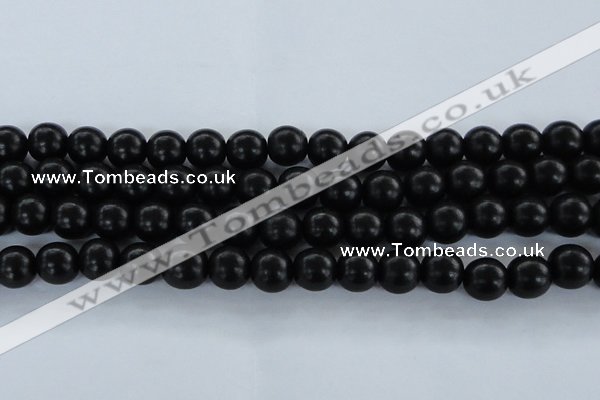 CEY06 15.5 inches 14mm round black ebony wood beads wholesale