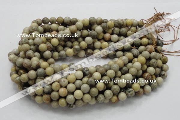 CFA03 15.5 inches 10mm round chrysanthemum agate gemstone beads