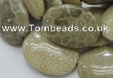 CFA12 15.5 inches 22*30mm oval chrysanthemum agate gemstone beads