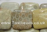 CFA18 15.5 inches 25*25mm square chrysanthemum agate beads