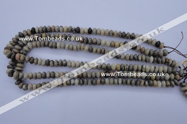 CFA201 15.5 inches 5*8mm rondelle chrysanthemum agate beads