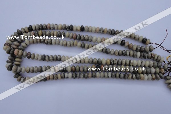 CFA202 15.5 inches 5*10mm rondelle chrysanthemum agate beads