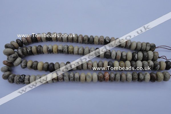 CFA203 15.5 inches 6*12mm rondelle chrysanthemum agate beads