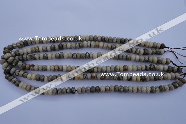 CFA209 15.5 inches 5*8mm faceted rondelle chrysanthemum agate beads