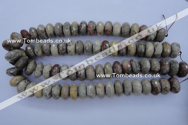 CFA214 15.5 inches 10*20mm faceted rondelle chrysanthemum agate beads