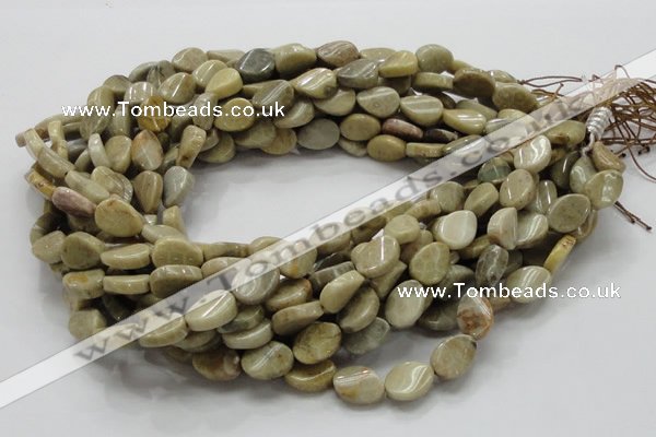 CFA22 15.5 inches 10*14mm twisted teardrop chrysanthemum agate beads