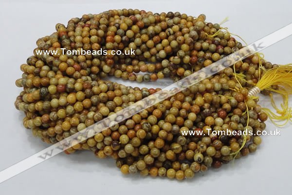 CFA31 15.5 inches 6mm round yellow chrysanthemum agate beads