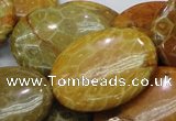 CFA50 15.5 inches 30*40mm oval yellow chrysanthemum agate beads