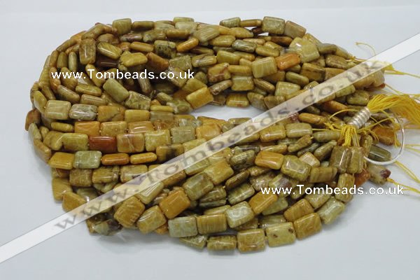 CFA52 15.5 inches 10*14mm rectangle yellow chrysanthemum agate beads