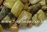 CFA53 15.5 inches 13*18mm rectangle yellow chrysanthemum agate beads