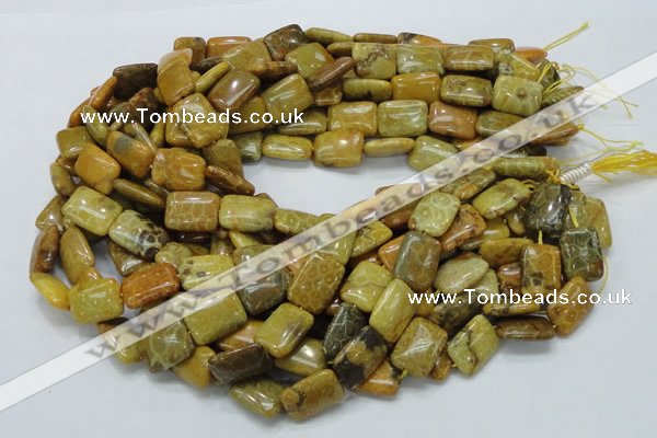 CFA53 15.5 inches 13*18mm rectangle yellow chrysanthemum agate beads