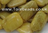 CFA54 15.5 inches 18*24mm rectangle yellow chrysanthemum agate beads