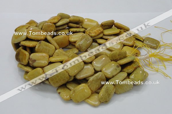 CFA54 15.5 inches 18*24mm rectangle yellow chrysanthemum agate beads