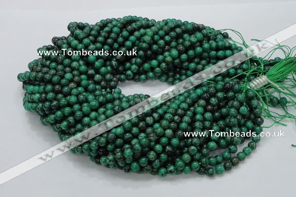 CFA66 15.5 inches 6mm round green chrysanthemum agate beads