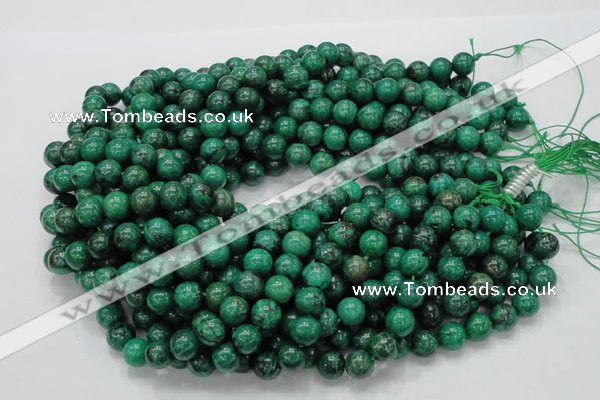 CFA68 15.5 inches 10mm round green chrysanthemum agate beads