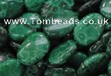 CFA71 15.5 inches 12*18mm oval green chrysanthemum agate beads