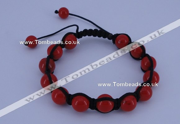 CFB501 10mm round candy jade beads adjustable bracelet wholesale