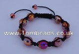 CFB521 12mm faceted round crystal beads adjustable bracelet wholesale