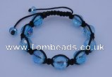 CFB524 12mm faceted round crystal beads adjustable bracelet wholesale