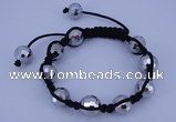 CFB525 12mm faceted round crystal beads adjustable bracelet wholesale