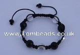 CFB528 12mm faceted round crystal beads adjustable bracelet wholesale