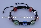 CFB529 12mm faceted round crystal beads adjustable bracelet wholesale