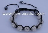 CFB560 12mm round rhinestone with hematite beads adjustable bracelet