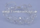 CFB580 8*10mm faceted rondelle crystal beads adjustable bracelet